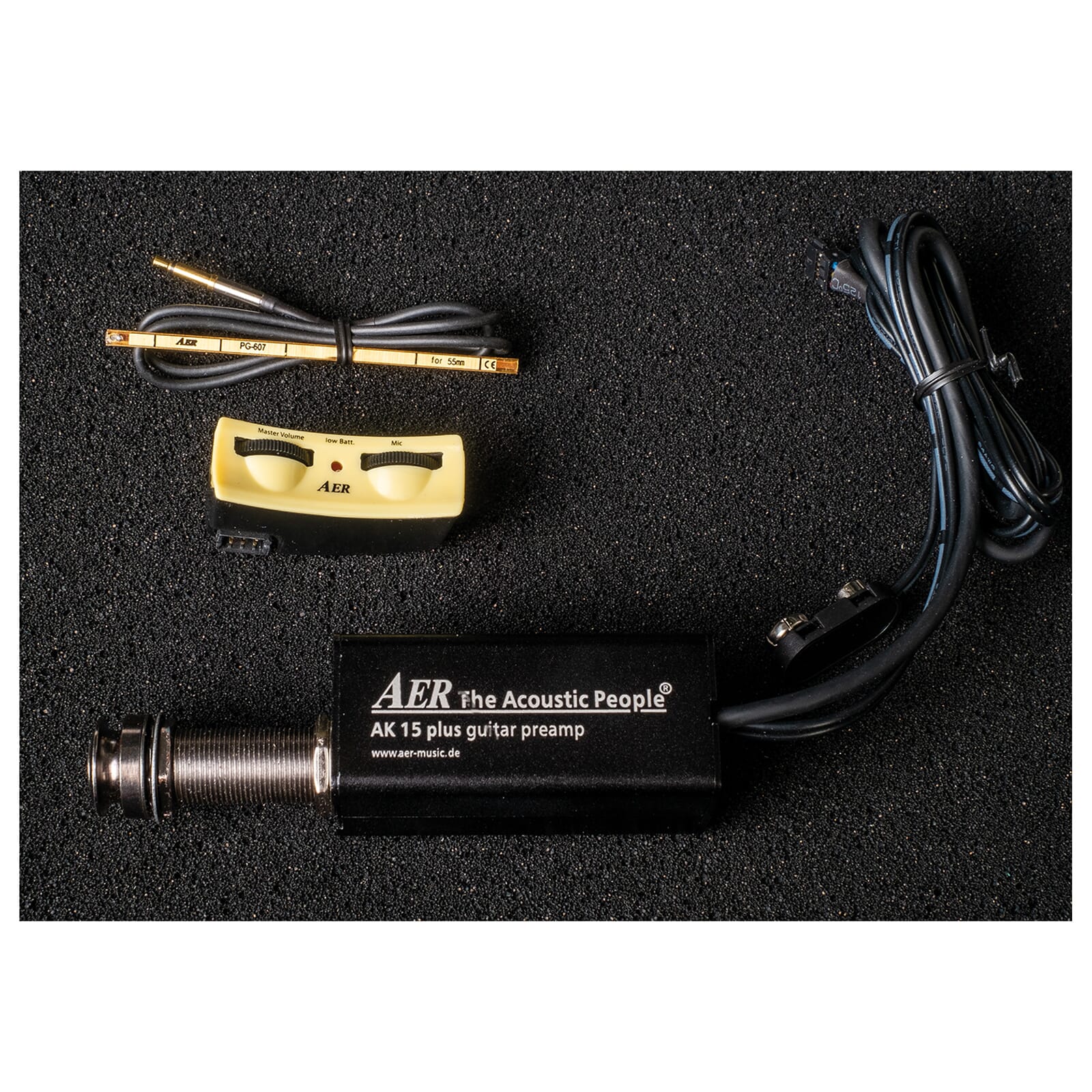 AER AK15 PLUS MIC/PIEZO BLENDER PICKUP SYSTEM WITH END PIN PREAMP KBB